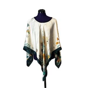 White Floral Butterfly Shawl Scarf